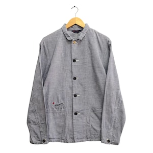Veste de travail à rayures en hickory 45 tr/min de marque japonaise vintage Taille 3 Veste de travailleur de marque japonaise 45 tr/min boutonnée sur l'avant Blazer de marque japonaise