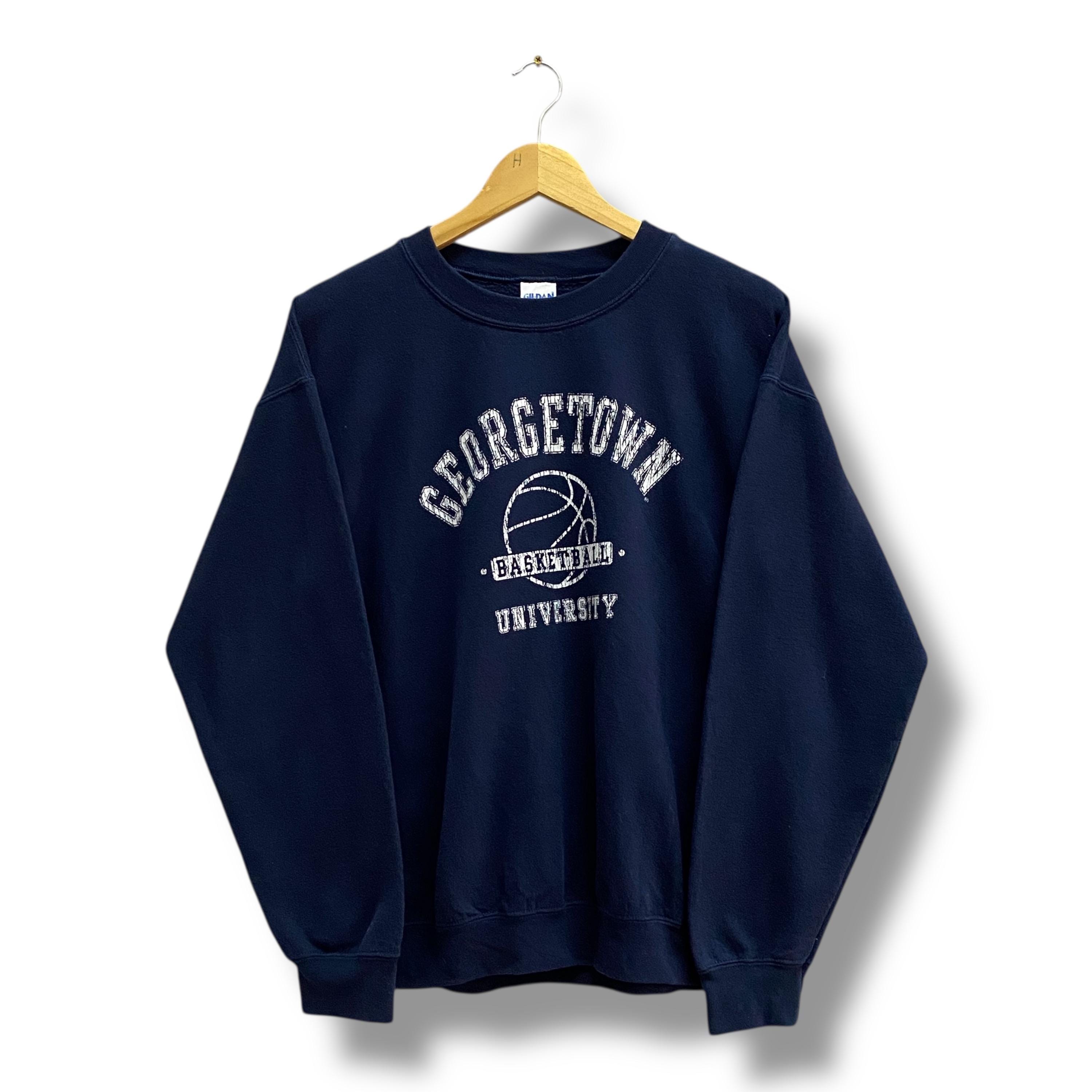 Vintage Y2K Georgetown University Navy Sweatshirt MEDIUM 
