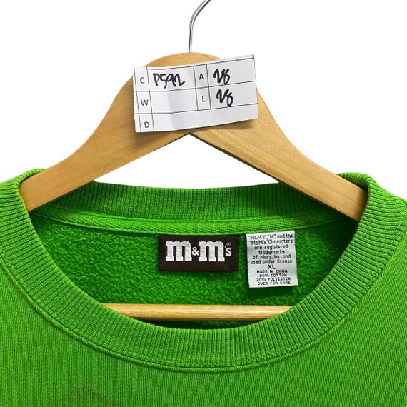 Vintage M&m's Green Sweatshirt Boxy Size XL Chocolate Candy