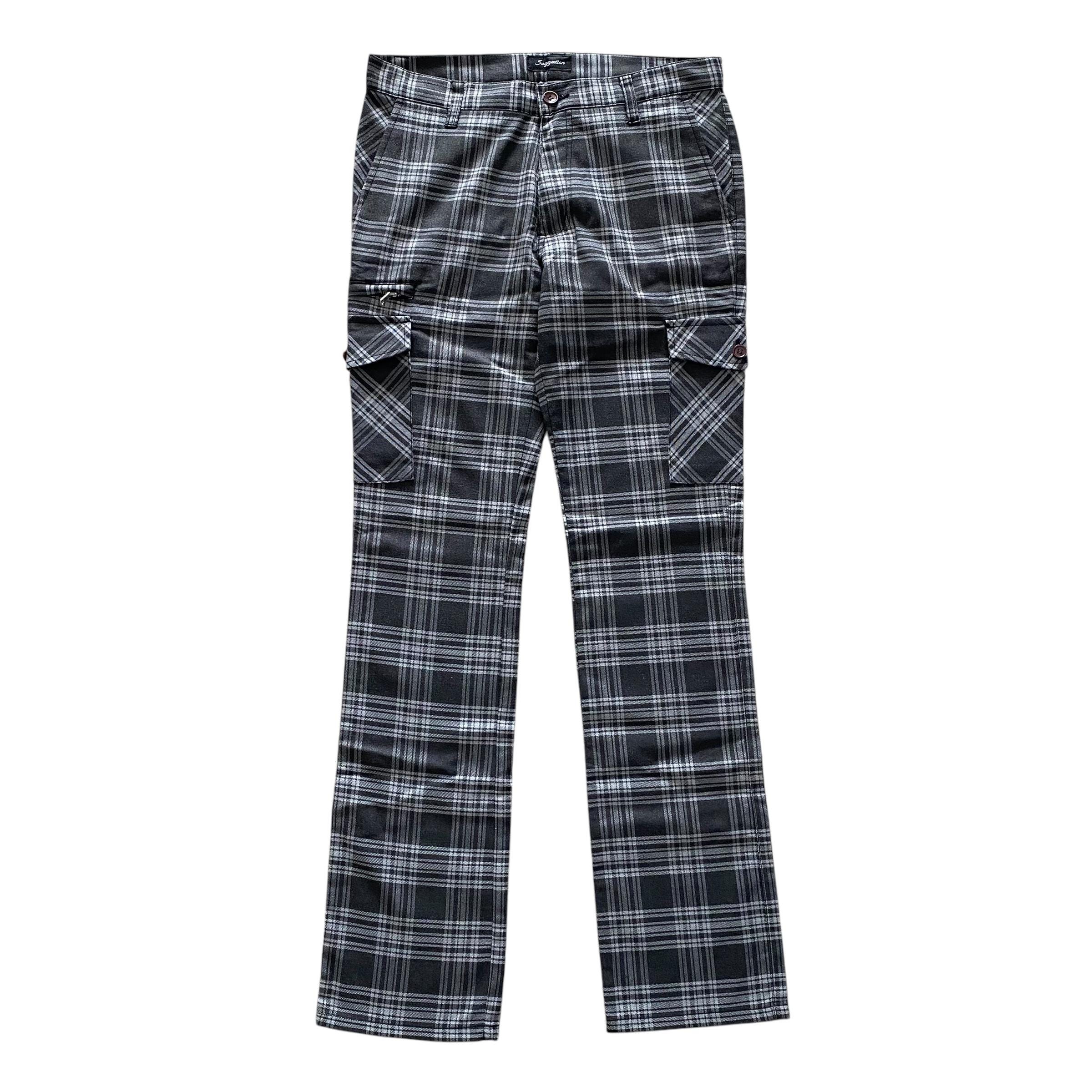 Vintage Y2K Japanese Brand Suggestion Checkered Cargo Pants W31