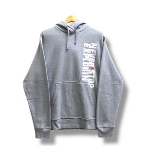 Vintage Y2K The North Face Grey Hoodie Sweatshirt LARGE The North Face Crewneck The North Face Sweater Pullover Spell Out Print Logo Jumper