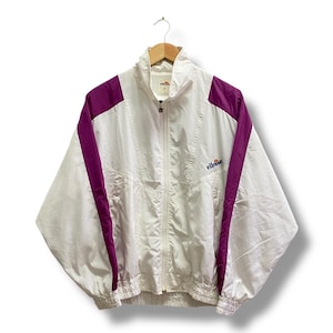 Vintage Y2K Ellesse Italia Women Windbreaker Jacket MEDIUM Ellesse Perugia Italia Casual Windbreaker Jacket Embroidered Logo Ellesse Jacket