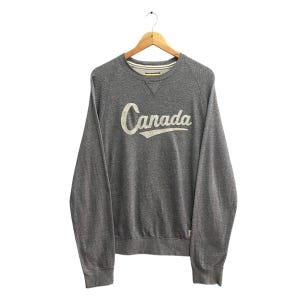 Vintage Roots Athletics Canada Grey Sweatshirt Large Baggy Roots Athletics Canada Crewneck Canada Sweater Pullover Patches Logo Jumper