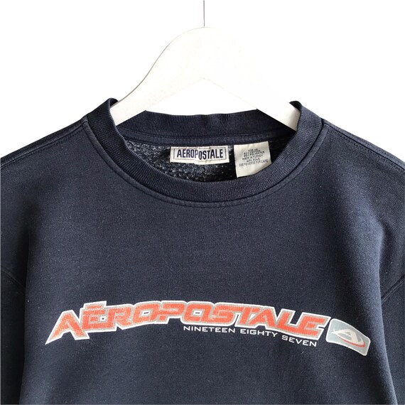 Vintage Aeropostale Sudadera azul marino Talla Xpequena Aeropostale Cuello redondo Aeropostale Sueter Jersey Spell Out Print Logo Aeropostale Jumper Etsy Espana