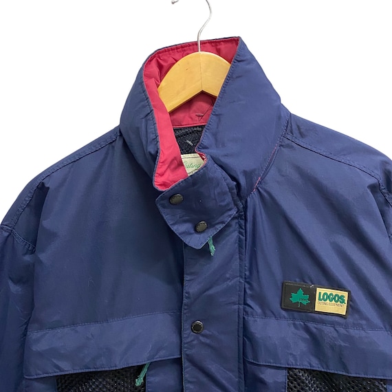 Vintage 90s Logos Outing Equipment Navy Jacket Size Large Logos