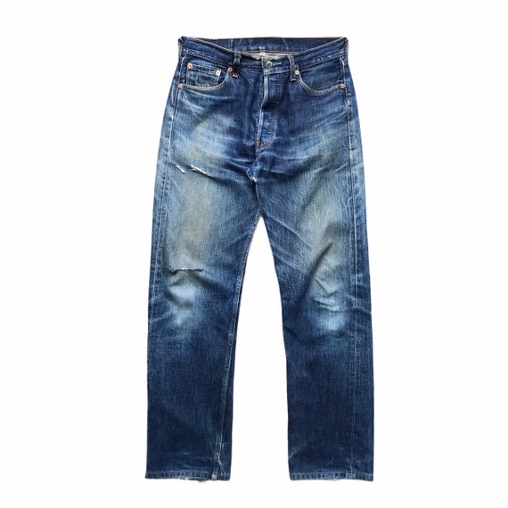 Vintage 90s Levis 501 Non Selvedge Jeans Distressed Denim Blue - Etsy