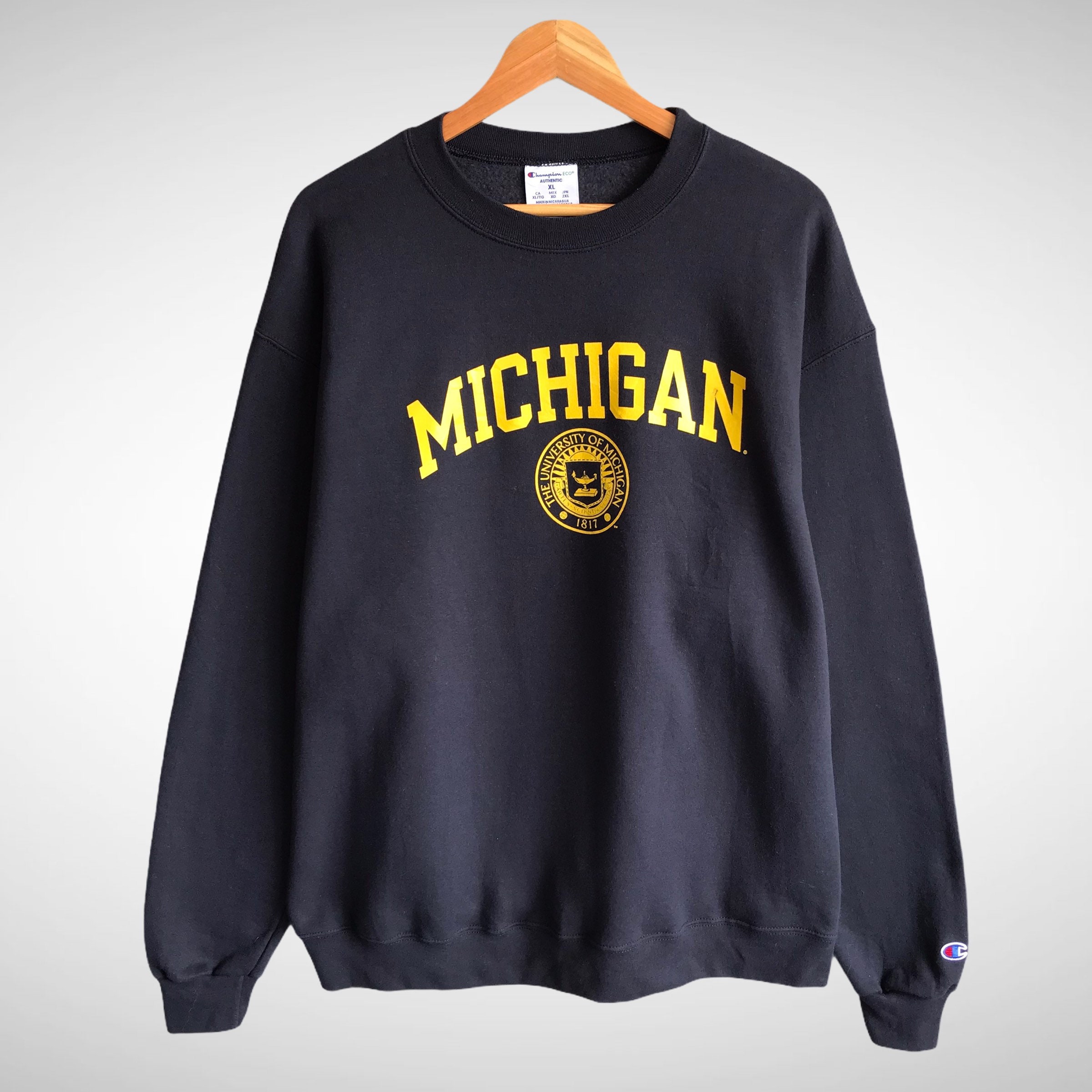 Vintage Champion Michigan University Biglogo Print Sweatshirt - Etsy