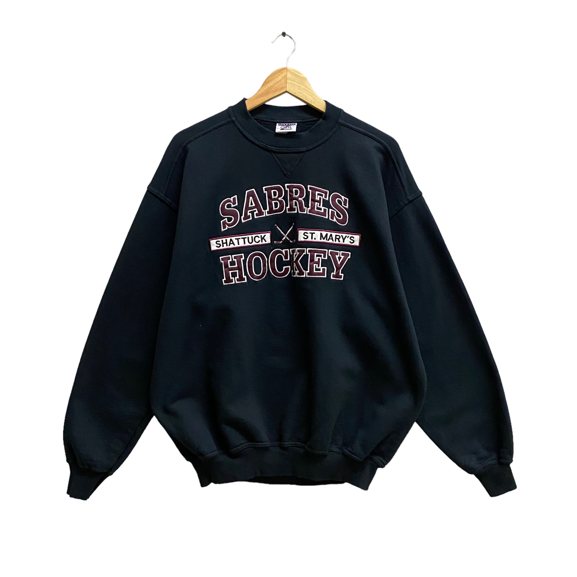 Vintage Y2K Buffalo Sabres Hockey Team Black Sweatshirt Size 
