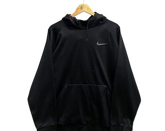 Vintage Nike Swoosh Black Baggy Unisex Hoodie XXLarge Nike Swoosh Crewneck Nike Swoosh Sweater Pullover Embroidered Logo Nike Swoosh Jumper