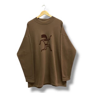 Vintage 90&#39;s Lee Brown Sweatshirt Size Xlarge Lee Crewneck Lee Sweater Pullover Print Logo Lee Brown Sweatshirt Jumper