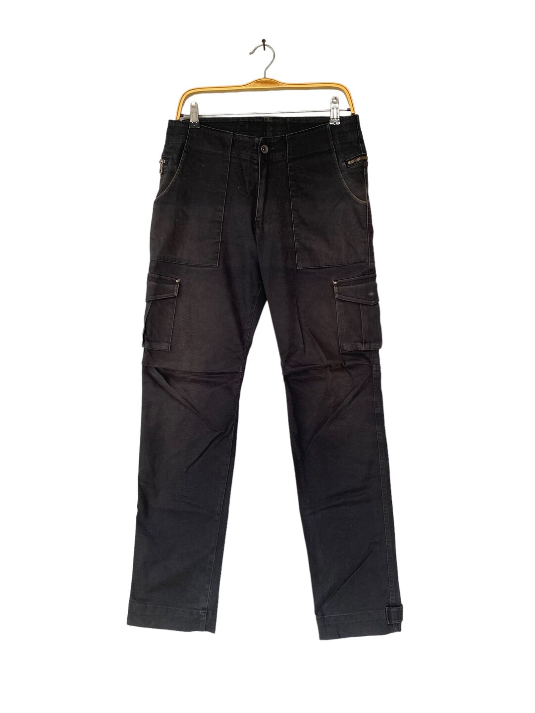 2000s lois 迷彩 cargo flare gimmick pants 2000s Flared Cargo Jeans, PHO Rave Pants, Ultra Flared Cargo