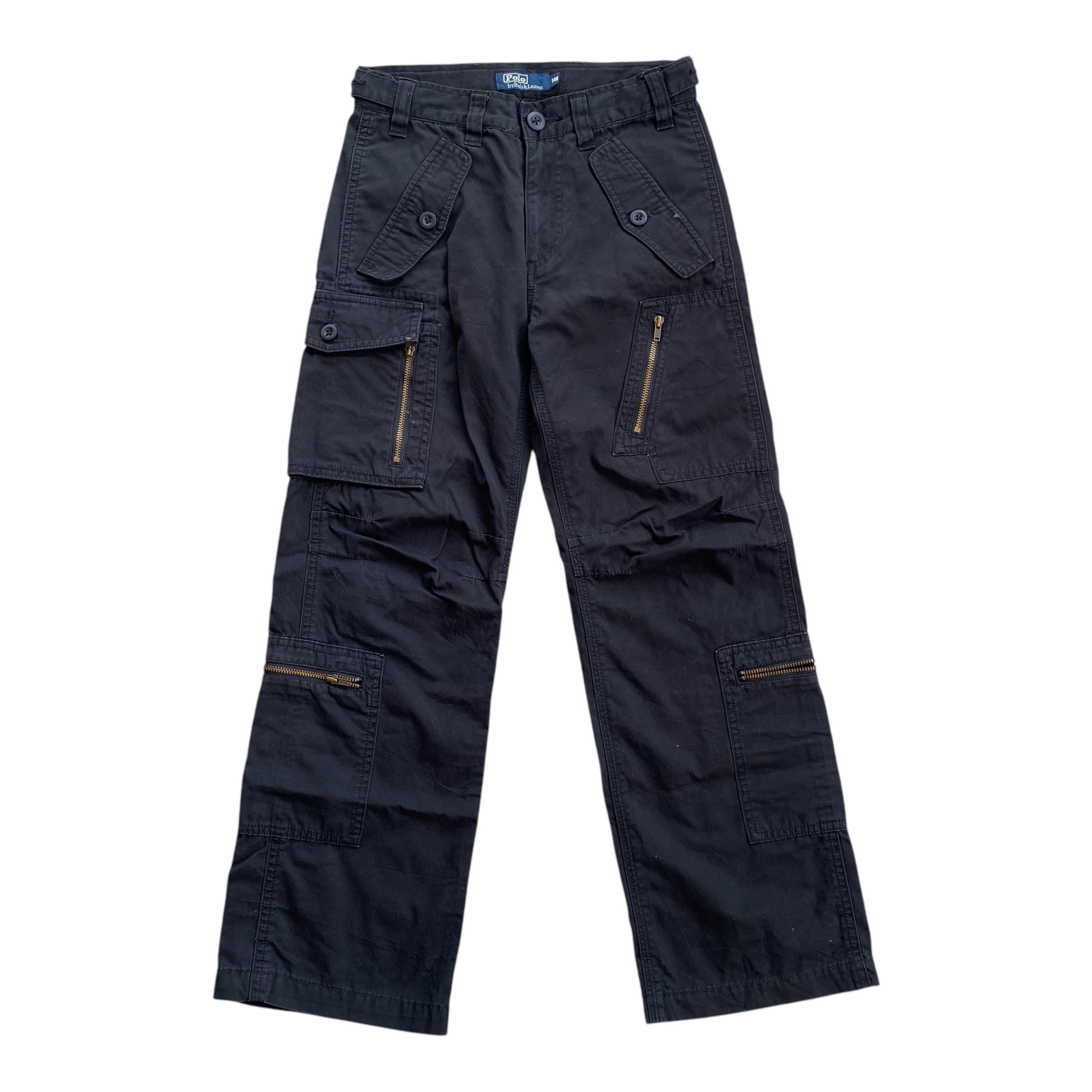 Vintage 90's Polo Ralph Lauren Black Cargo Pant Kids Size