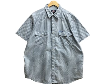 Vintage Dickies Checkered Western Shirt Size Xlarge Dickies Snap Button Dickies Workwear Shirt Dickies Shortsleeve Shirt