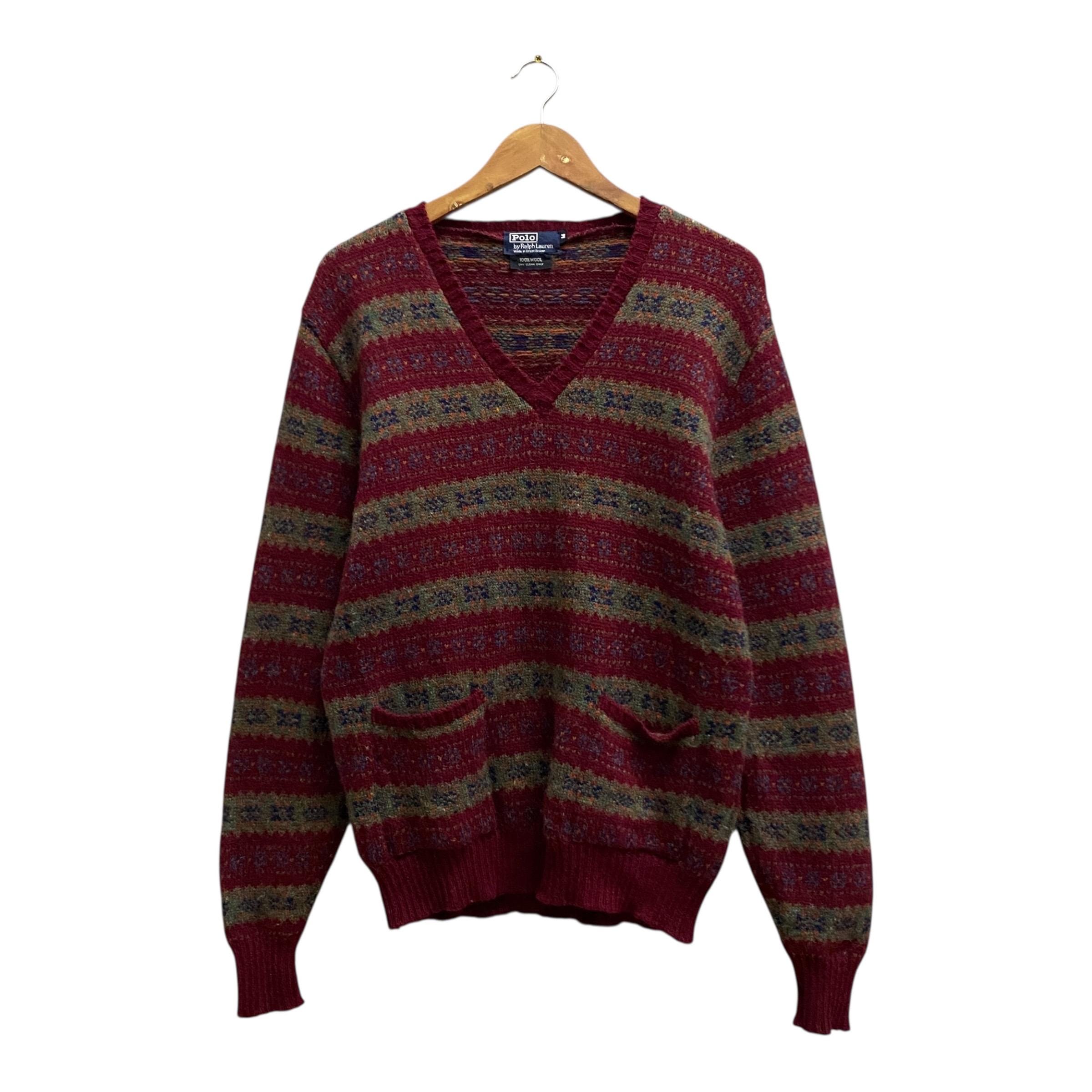 トップス RALPH LAUREN WOOL SWEATER vintage Vintage 90s Polo Ralph Lauren Fair Isle Knitwear Medium RL Sweater