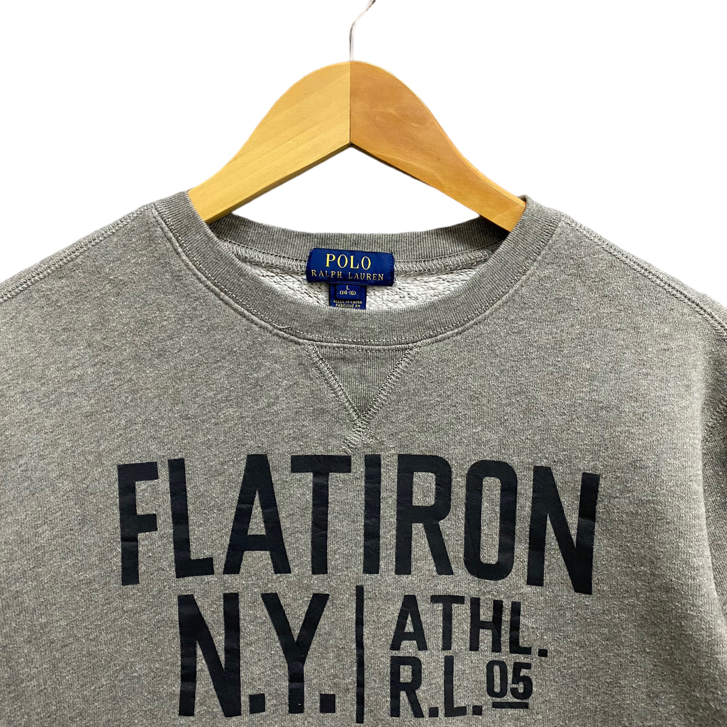 \"90s ラルフローレン\" crewneck sweatshirt 7f グレー 90s ラルフローレン