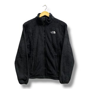 Vintage Y2K  The North Face Black Fleece Jacket Size MEDIUM The North Face Crewneck The North Face Sweater Pullover Embroidered Logo Jumper