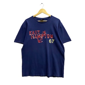 Vintage Polo Ralph Lauren East Hampton 67 Navy Tshirt Size Large Polo Ralph Lauren Crewneck Polo Ralph Lauren Sweater Pullover Print Logo