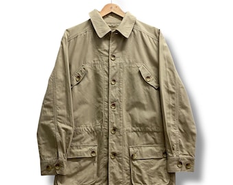 Vintage Y2K LL Bean Worker Brown Duck Chore Jacket SMALL LL Bean Workwear Barn Field Coat Hunting Work Jacket Long Jacket Denim Button Front