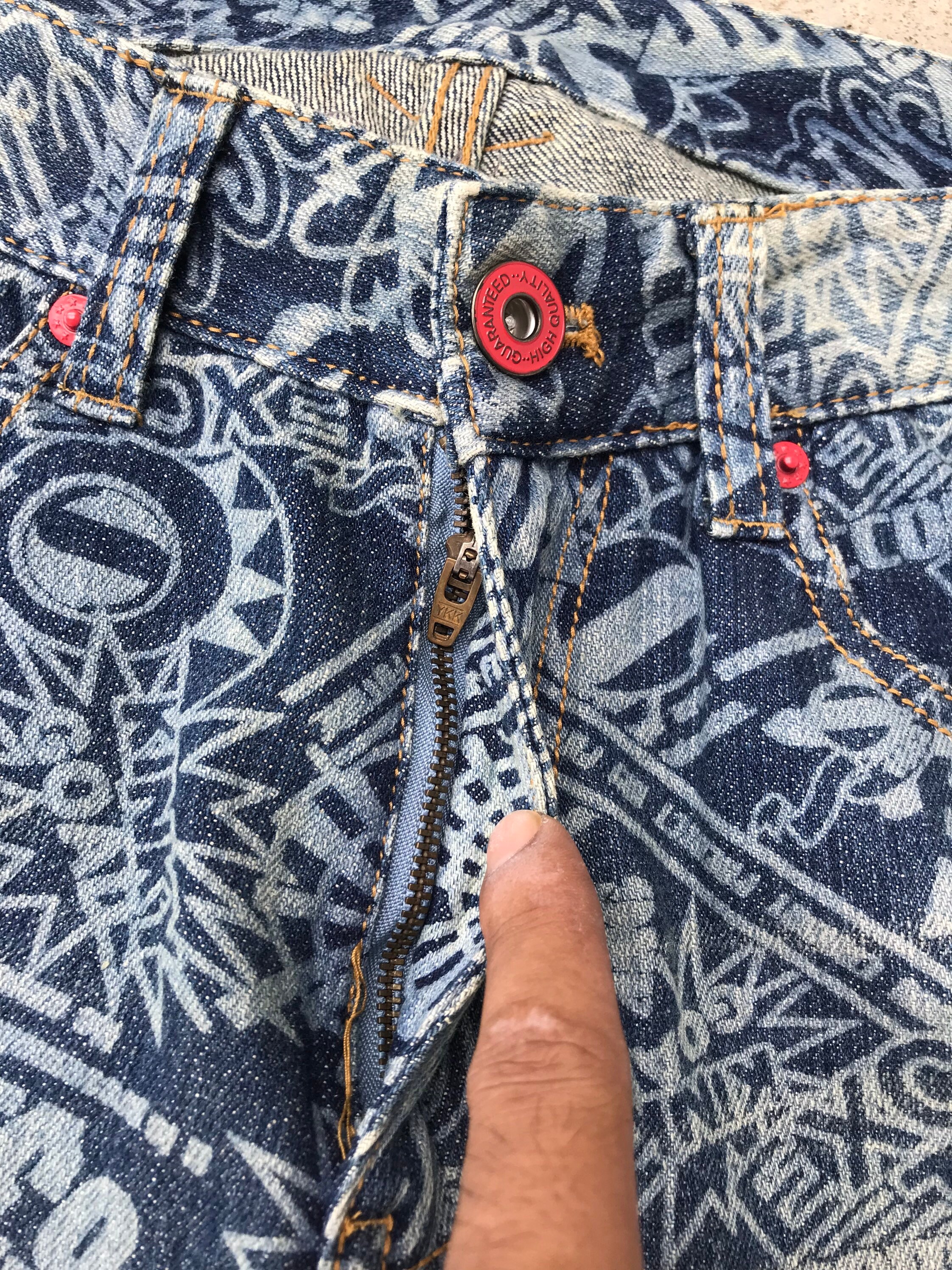 Vintage Japanese Brand Fullprint Blue Jeans Size 29 Japanese