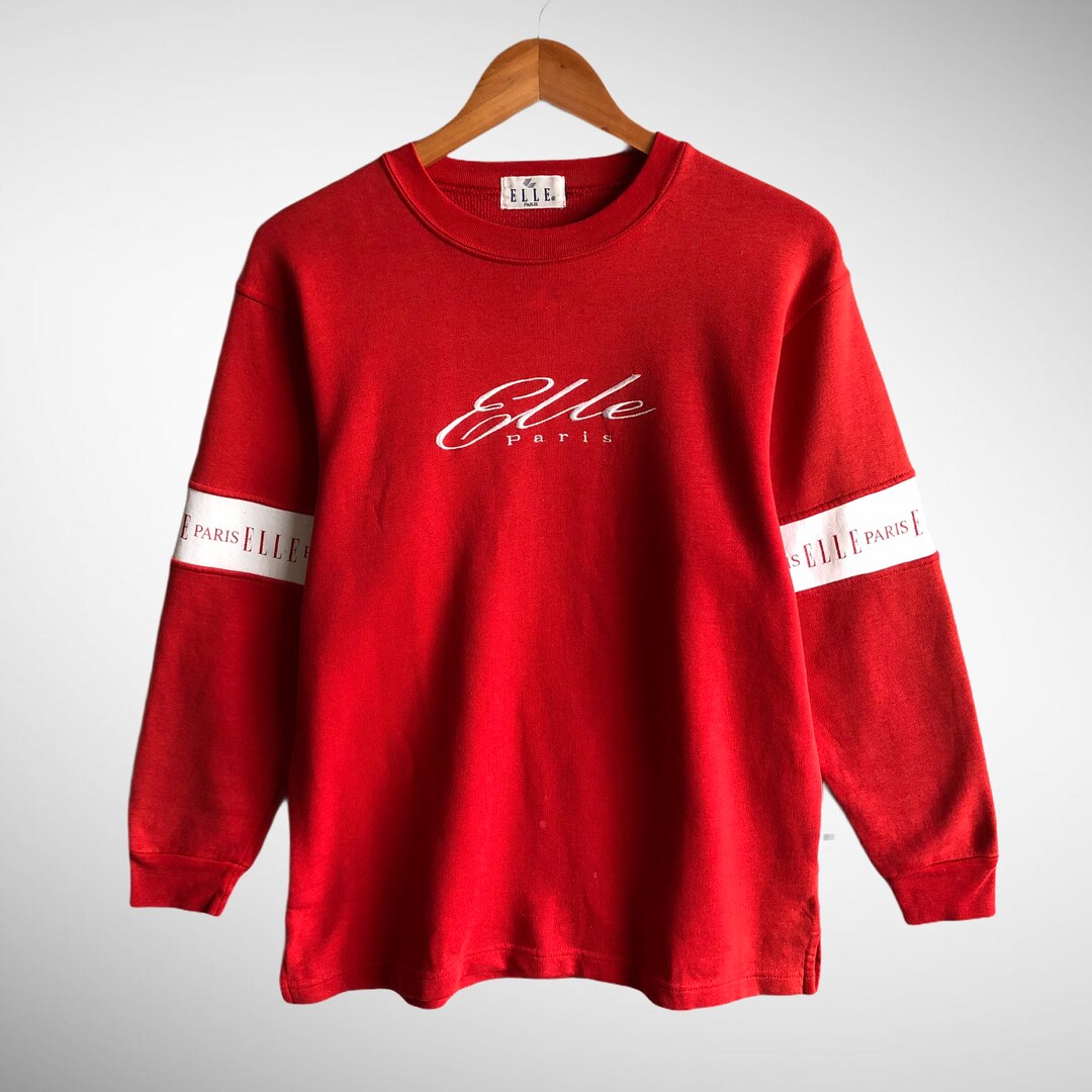 Vintage Elle Homme Paris Spellout Logo Print Elle Paris Red - Etsy