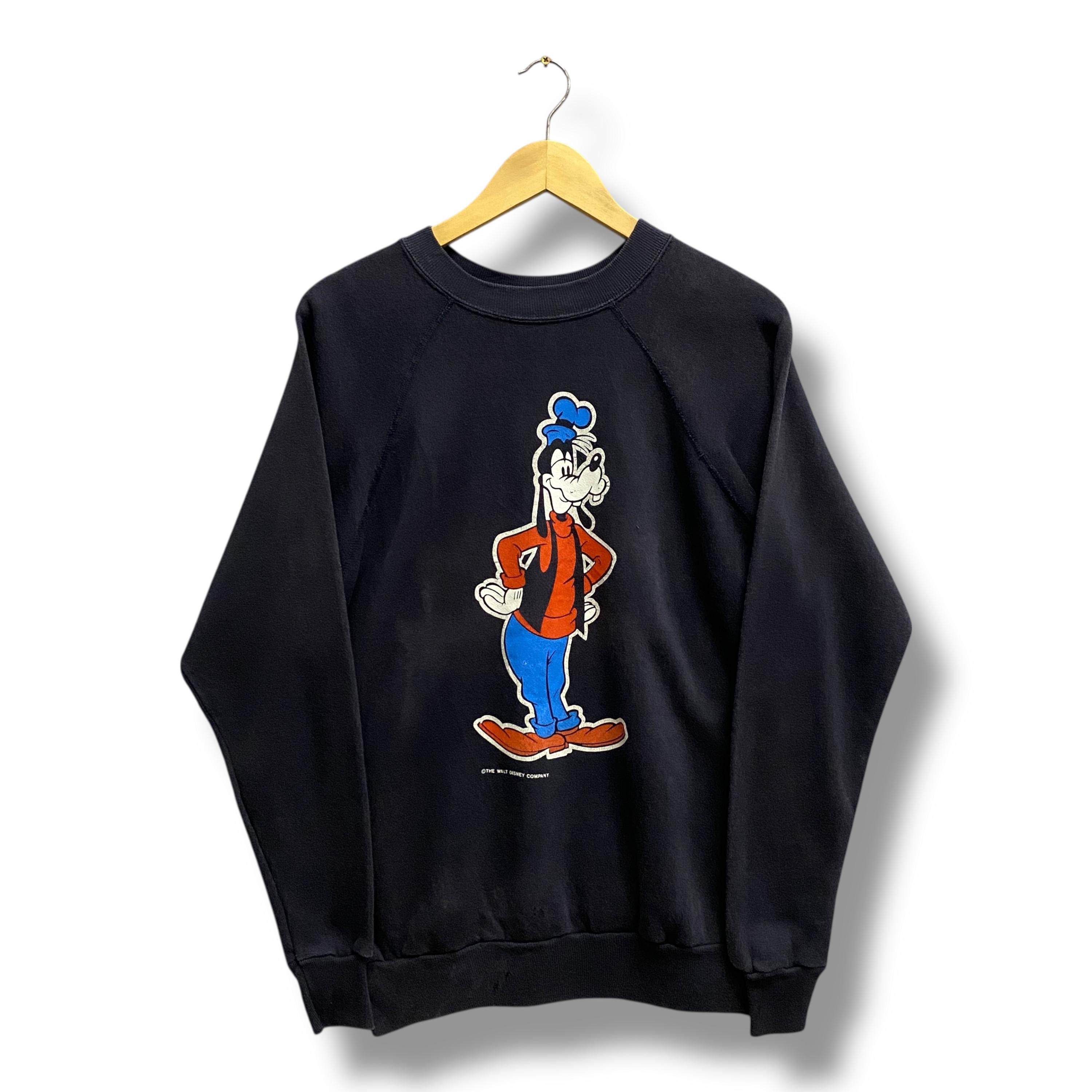 Vintage 90's Disney Goofy Black Sweatshirt LARGE Disney Mickey