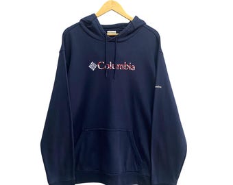 Vintage Columbia Navy Unisex Baggy Hoodie XXLarge Columbia Outdoor Crewneck Columbia Sweater Pullover Spell Out Print Logo Columbia Jumper