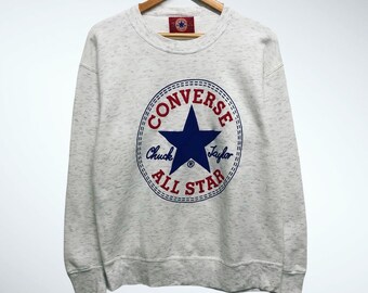 brixtonclothing Vintage Converse Chuck Taylor Biglogo Sweatshirt Converse 90s Embossed Logo Converse Pullover Size Medium