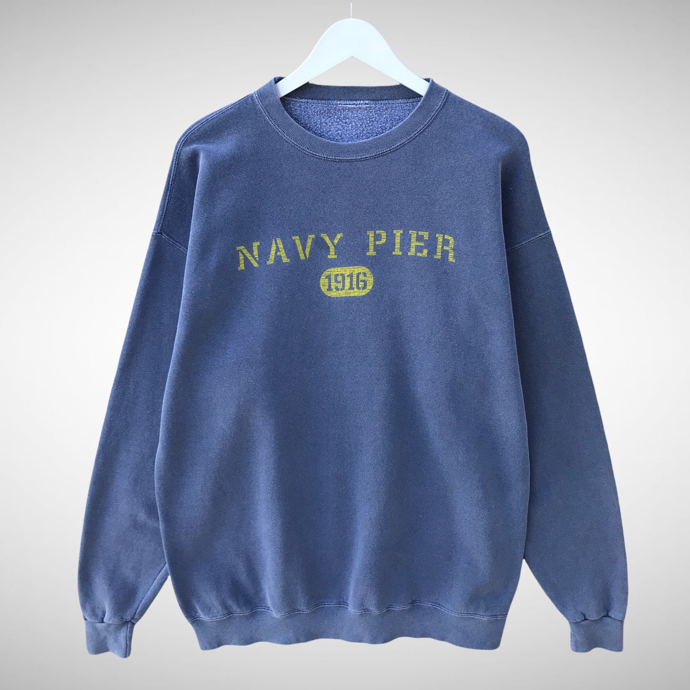 Buy Vintage Navy Pier Spellout Logo Print Sweatshirt Crewneck Online in  India - Etsy