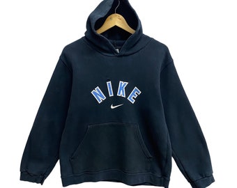 Vintage 00s Nike Navy Faded Hoodie Sweatshirt Kids Size Xlarge Nike Center Crewneck Nike Block Sweater Pullover Print Logo Nike Jumper