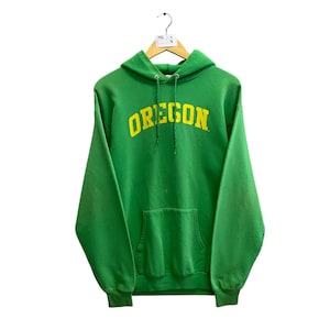 Sudadera vintage verde de la Universidad de Oregón Suéter pequeño de cuello redondo de los Oregon Ducks Suéter del estado de Oregón Jersey con logotipo estampado de la Universidad de Oregón Ducks