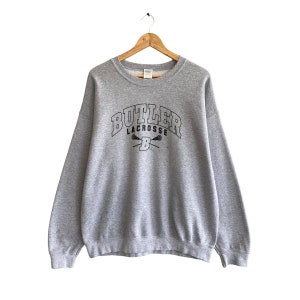 Vintage 00s Butler Lacrosse Grey Sweatshirt Size Xlarge Butler Lacrose Crewneck Butler Sweater Pullover Print Logo Spell Out Butler Jumper