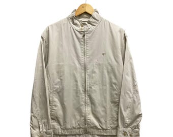 Vintage jaren 90 Vip Playboy Collection Harrington Jacket LLARGE Vip Playboy Collection Beige jas jas met rits Casual mannen werkjas Playboy