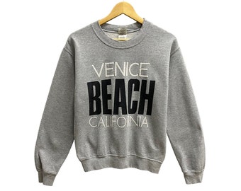 Vintage Venice Beach California Grey Sweatshirt Size Small Venice Beach Crewneck California Sweater Spell Out Print Logo Venice Beach Jumper
