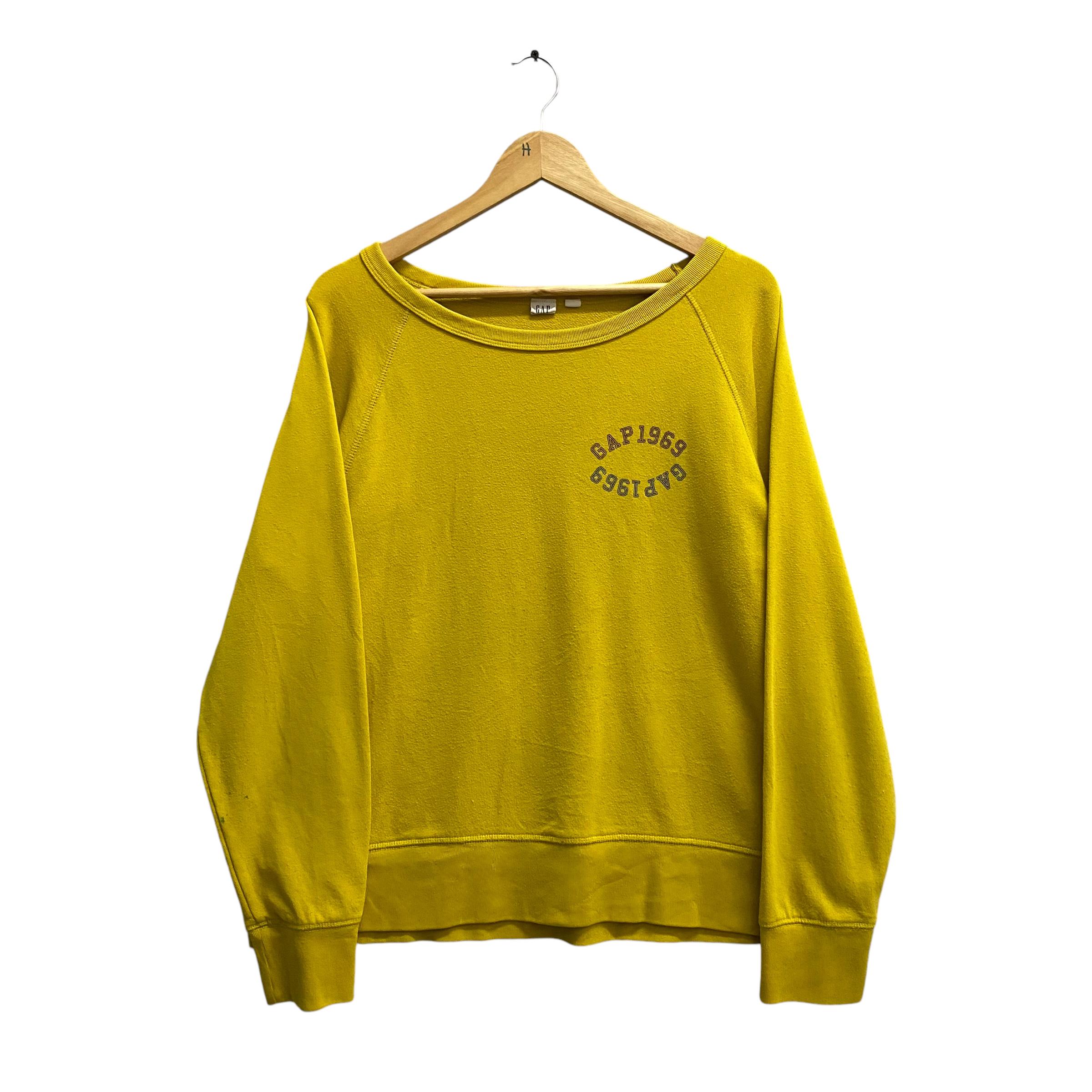 Vintage 00s Gap Athletic Yellow Croptop Sweatshirt Women XL