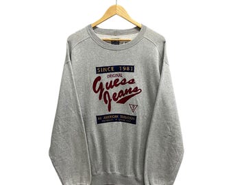 Vintage Guess Guess Jumper Grey Vintage Y2K Guess Jeans Grey