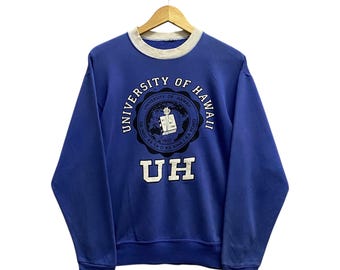 Vintage 90s University of Hawaii Blue Sweatshirt Small Retro