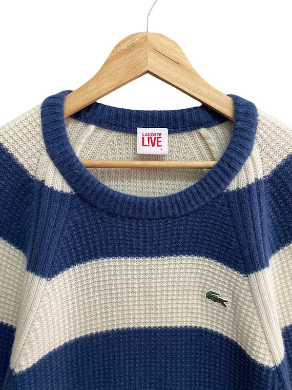 Vintage Lacoste La Chemise Striped Knitwear Sweatshirt Size
