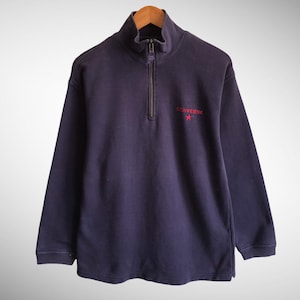 Vintage Converse One Star Navy Sweatshirt Size Medium Converse Crewneck Converse Sweater Pullover Spell Out Embroidered Logo Converse Jumper