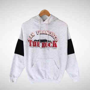 Vintage 90s San Francisco White Hoodie Sweatshirt Medium San Francisco Crewneck Francisco Train Sweater San Francisco California Print Logo
