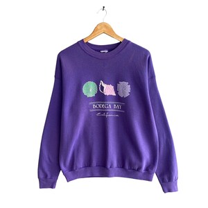 Vintage Bodega Bay California Purple Sweatshirt Size Medium Bodega Bay Crewneck Bodega Bay Sweater Pullover Print Logo Bodega Bay Jumper