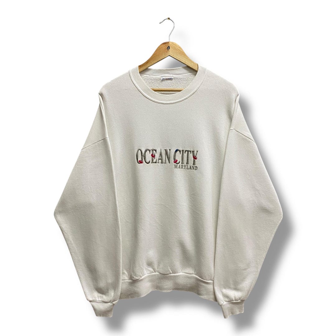 Vintage 90's Ocean City Brown Sweatshirt XLARGE Ocean City
