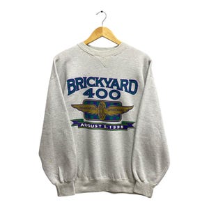 Vintage 90s Brickyard Grey Sweatshirt LARGE Brickyard Crewneck Nascar Racing Sweater Brickyard Indianapolis Motor Speedway Print Logo Jumper