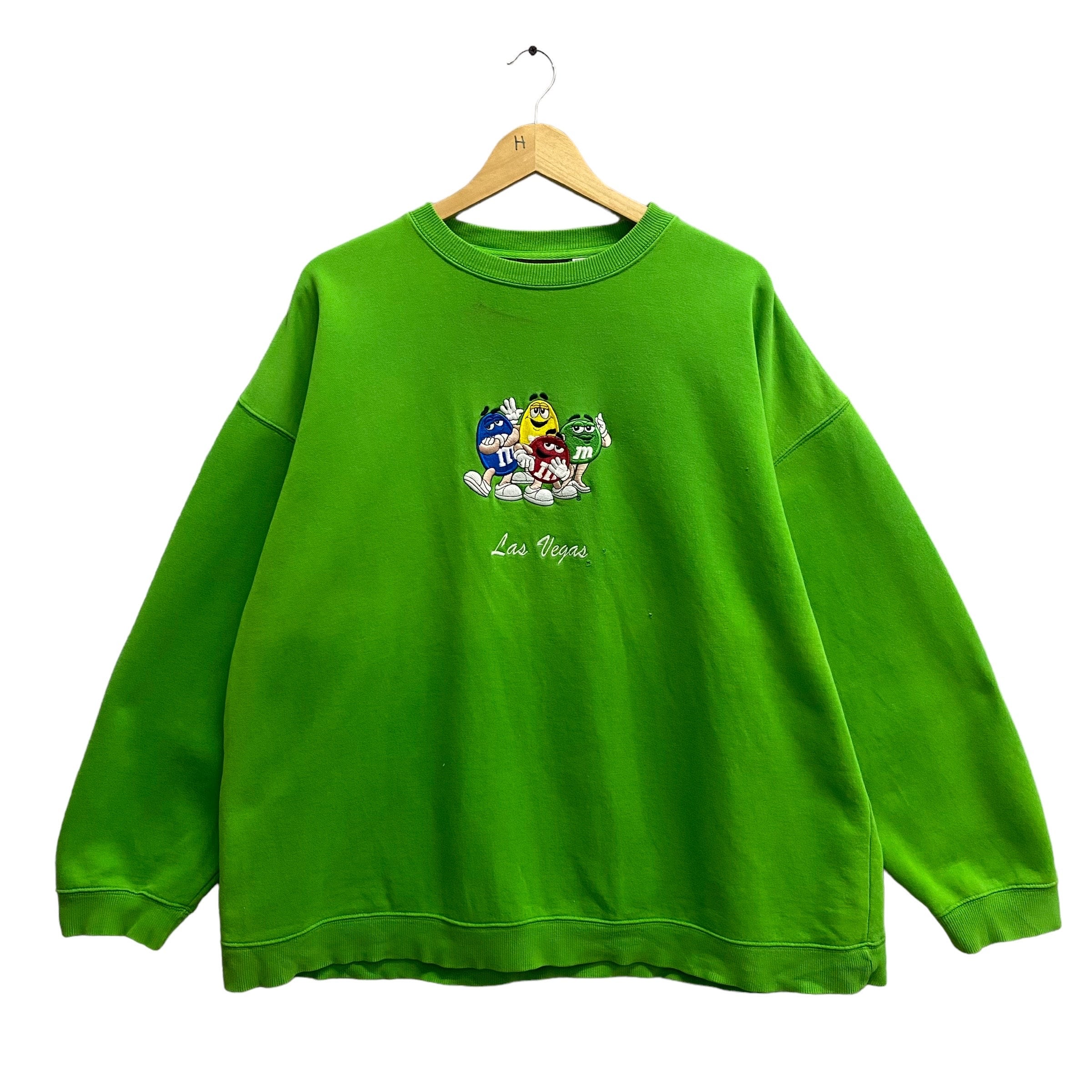 Vintage M&m's Green Sweatshirt Boxy Size XL Chocolate Candy