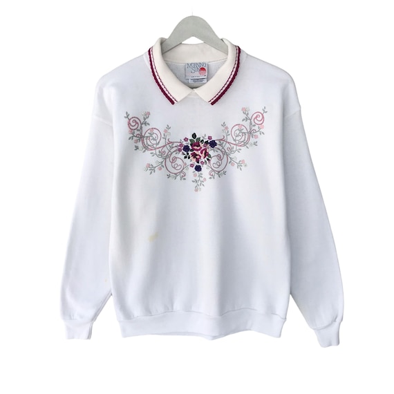 Sweat Femme Morning Sun Violet – Broderie Motif Soleil, Taille S, Vintage