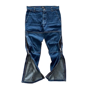 Vintage Y2K Cabane De Zucca Niebieskie Jeansy Zamek Nogawki Punk Styl Kobiety Rozmiar 31