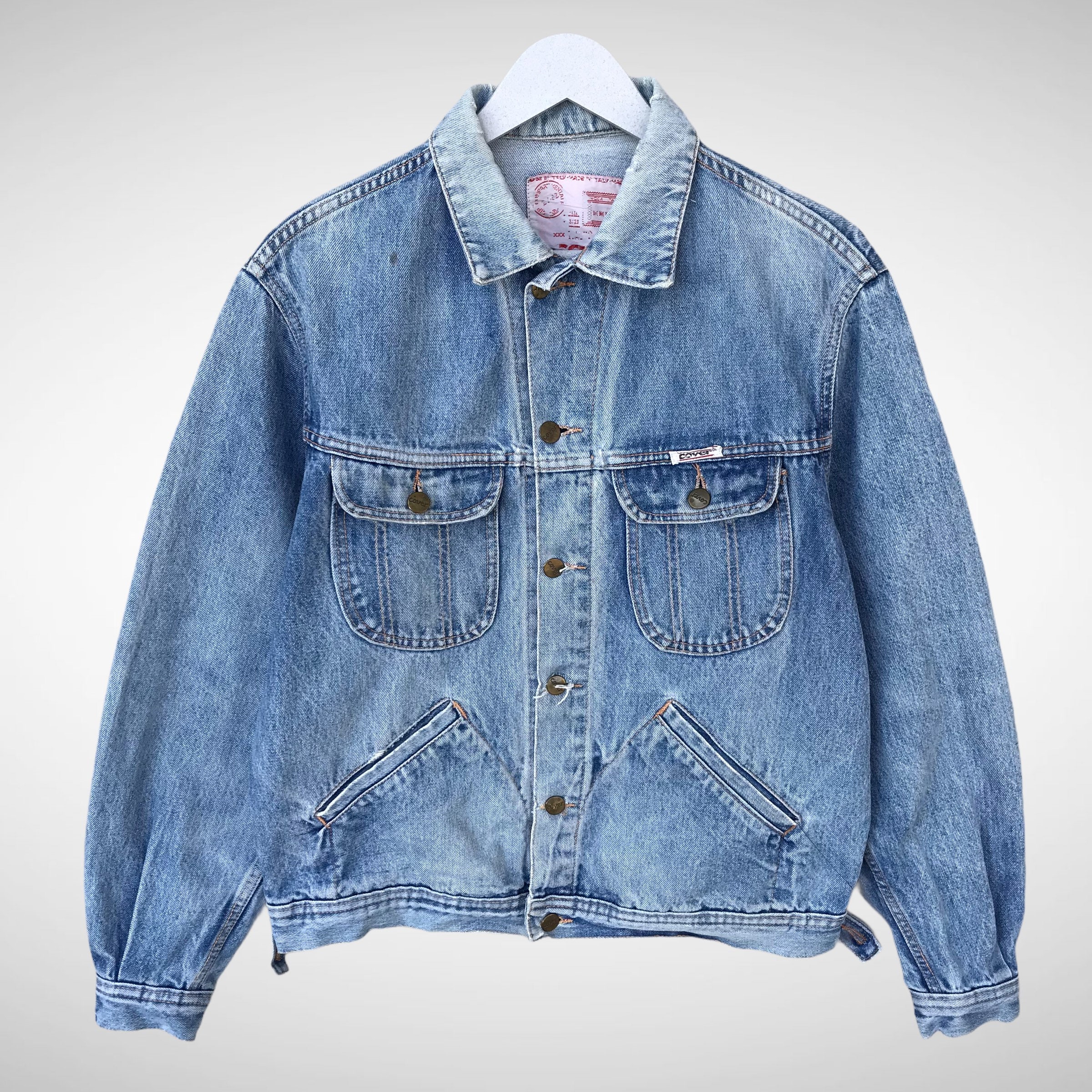 Vintage 90s Cover Trucker Jacket Size Medium Cover Button