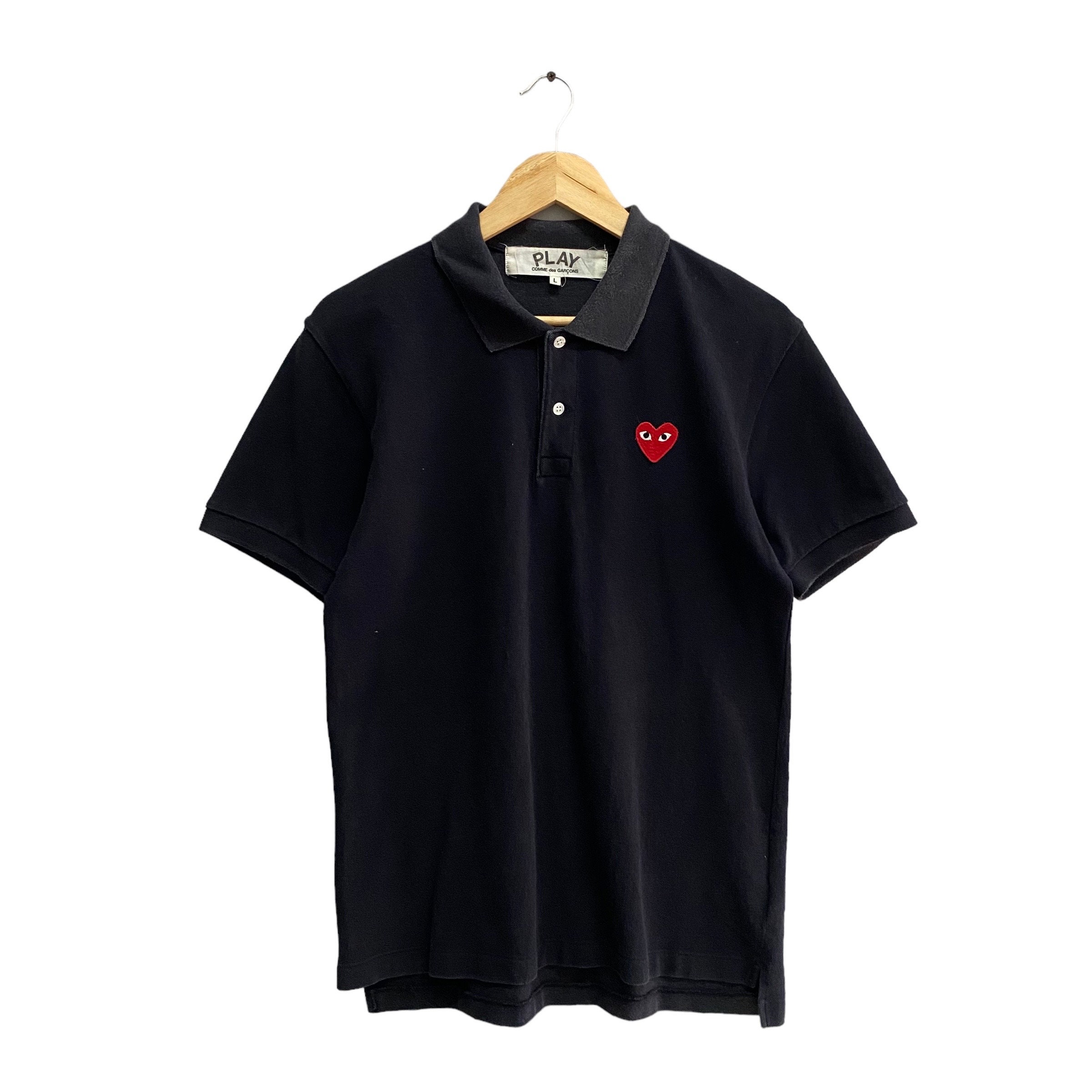 Vintage Comme Des Garcons Play Black Polo Shirt Size Large Vintage Comme Des Garcons Play Black Polo Shirt Size Large