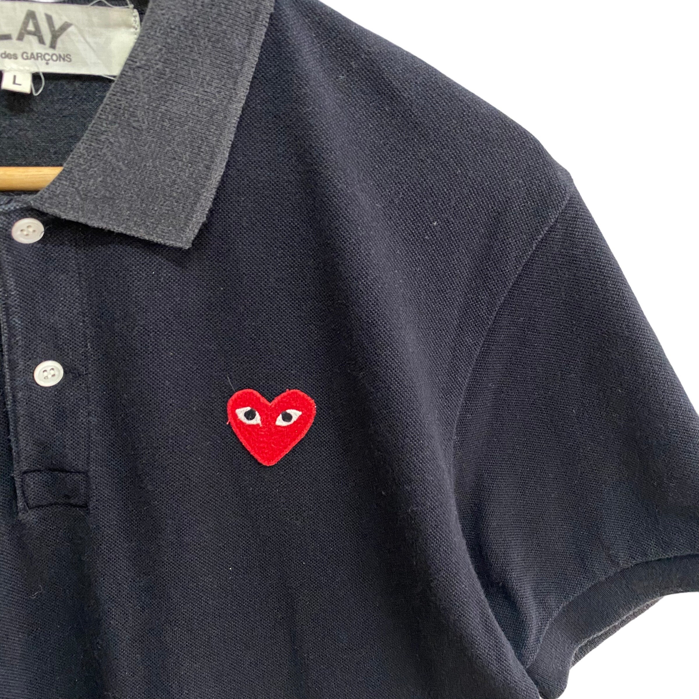 Vintage Comme Des Garcons Play Black Polo Shirt Size Large Vintage Comme Des Garcons Play Black Polo Shirt Size Large