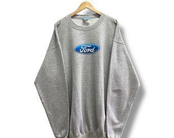 Vintage Y2K Ford Racing Grey Sweatshirt XLARGE Ford Racing Crewneck Ford Racing Sweater Pullover Spell Out Print Logo Ford Racing Jumper