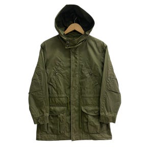 Vintage A.P.C Green Army Parka Distressed Jacket Hoodie Women SMALL A.P.C Zipper Front Parka Fishtail Military Jacket Utility